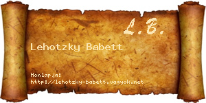 Lehotzky Babett névjegykártya